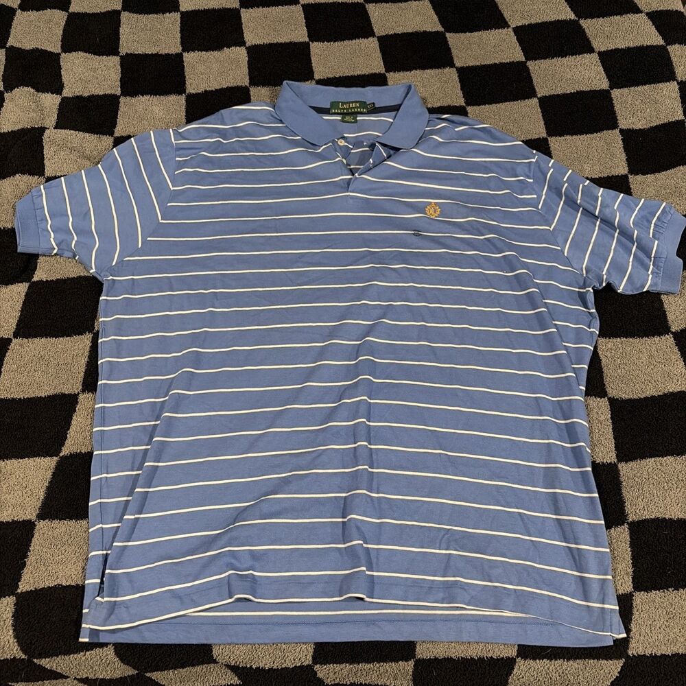 Vintage Polo Lauren Ralph Lauren Polo Shirt Made In USA Mens XXL Striped